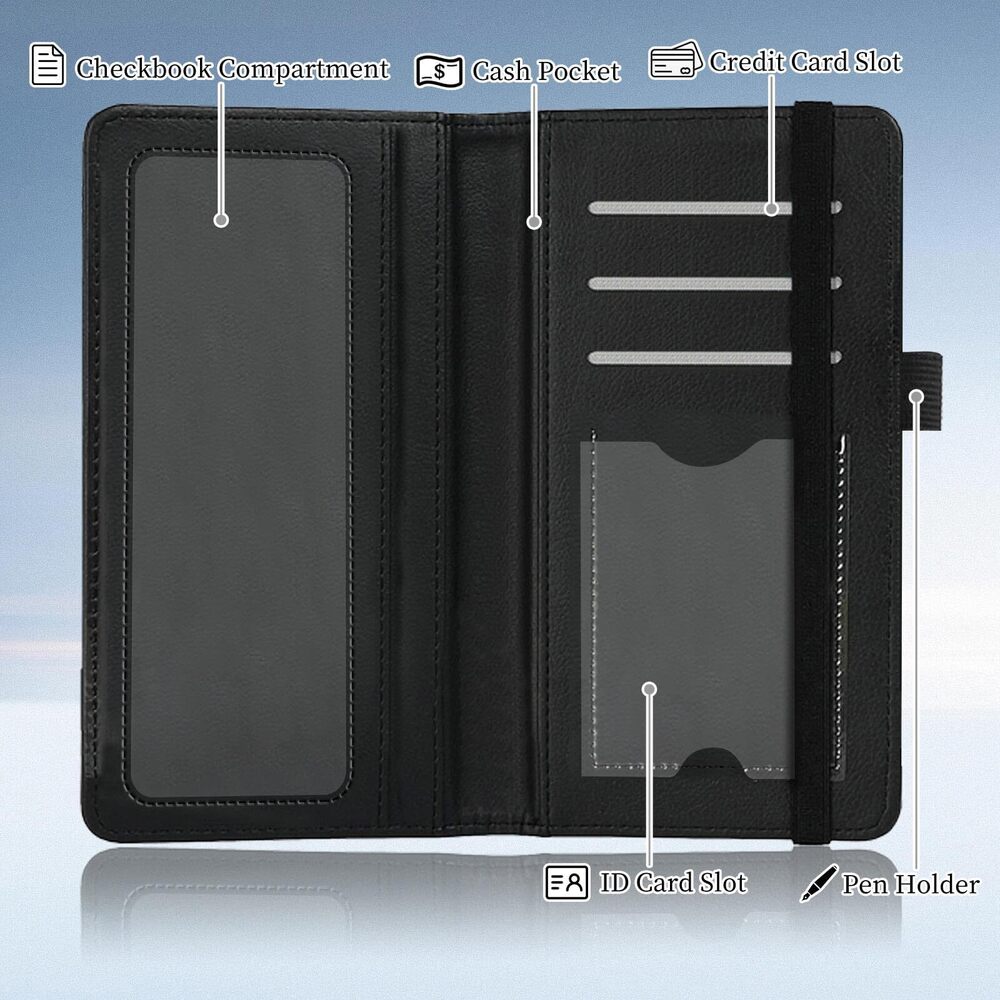 4143 Checkbook Cover for Duplicate Checks,Slim Durable RFID Blocking - Picture 3 of 7
